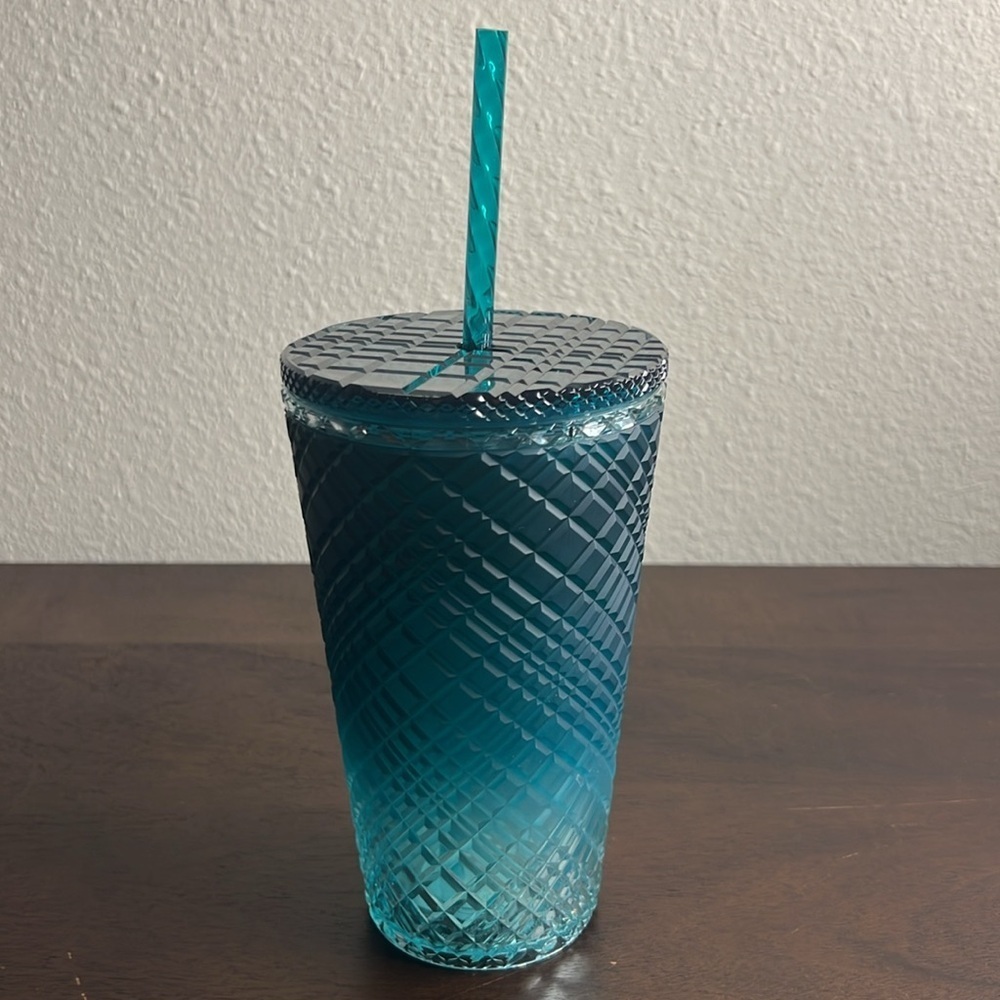 Starbucks 2023 Green Gradient Ombre Jeweled Grande Cold Plastic Cup Tumbler - Picture 2 of 5